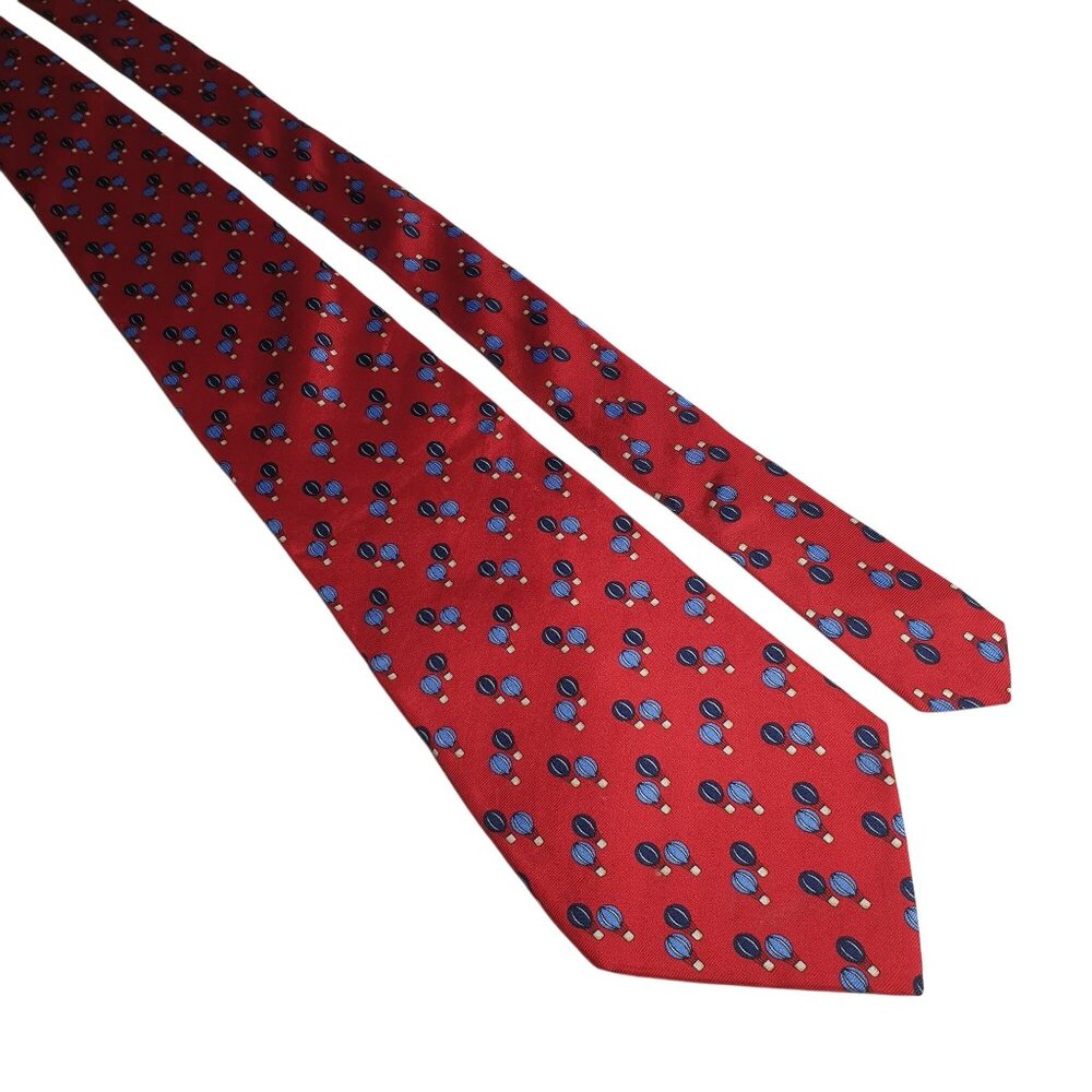 Fumagallis Vintage Designer Men Necktie Hot Air Balloon Red Imported Silk Tie